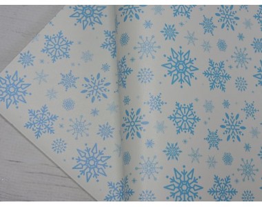 Кожзам "Снежинки" - 1 лист.