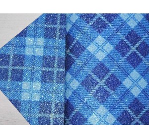 Кожзам с блестками "Клетка" №2 - 1 лист