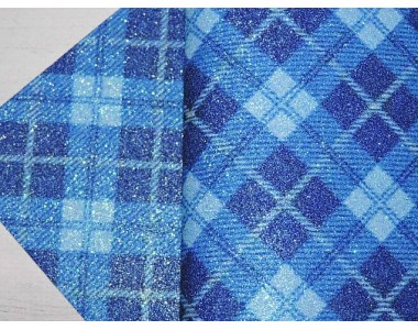 Кожзам с блестками "Клетка" №2 - 1 лист