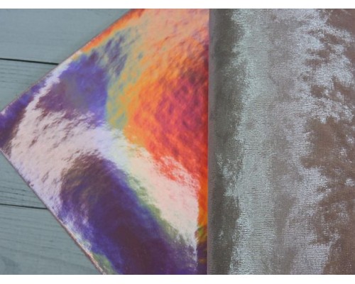 Кожзам двусторонний с бархатом, цв. нежно-розовый/розовый - 1 лист