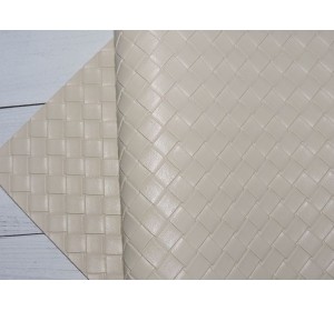 Кожзам текстурный "Плетенка", цв. бежевый - 1 лист.