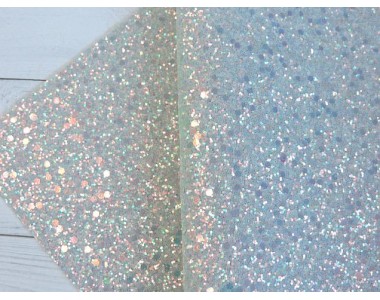 Кожзам с блестками, цв. серый - 1 лист