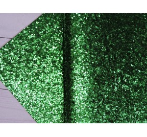 Кожзам с крупными блестками, цв. зеленый - 1 лист.