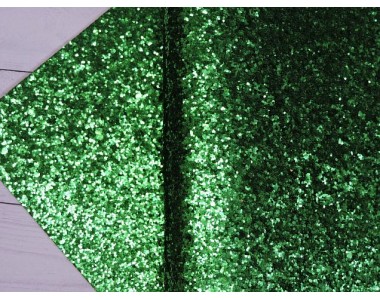 Кожзам с крупными блестками, цв. зеленый - 1 лист.