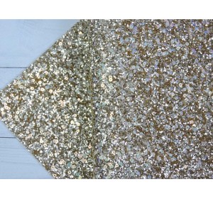 Кожзам "Блестки и пайетки", цв. золото - 1 лист.