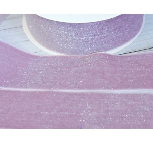 Лента бархатная с люрексом 38 мм, цв. розовый- 1 м.