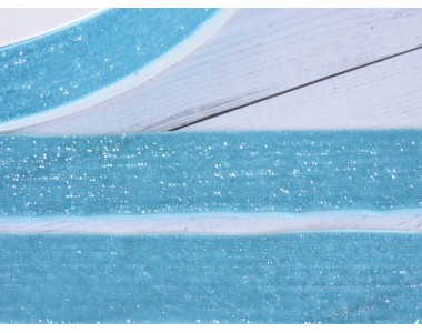 Лента бархатная с люрексом 25 мм, цв. голубой - 1 м.