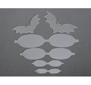 Набор пластиковых шаблонов 1 мм "Летучая мышка"  - 1 набор.