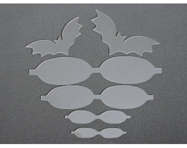 Набор пластиковых шаблонов 1 мм "Летучая мышка"  - 1 набор.