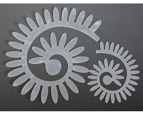 Набор пластиковых шаблонов 1 мм "Цветок крученый №1/2" - 1 набор.