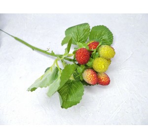 Веточка земляники 30 см, красный/желтый - 1 шт.