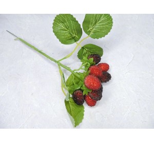 Веточка земляники 30 см, красный/бордовый - 1 шт.