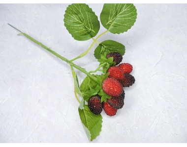 Веточка земляники 30 см, красный/бордовый - 1 шт.