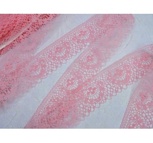Кружево 3,7 см, цв. светло-коралловый - 1 м.