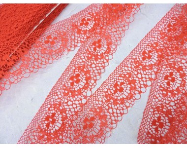 Кружево 3,7 см, цв.красный - 1 м.