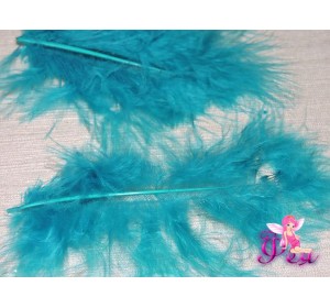 Перо декоративное 11см, цв. тиффани - 1шт