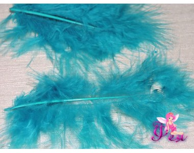 Перо декоративное 11см, цв. тиффани - 1шт