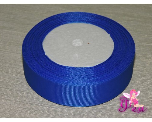 Однотонная репсовая лента 25 мм,  цв. синий -1 м