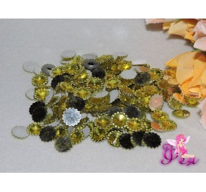 Стразы-декор "Цветок" 12 мм, фисташковый