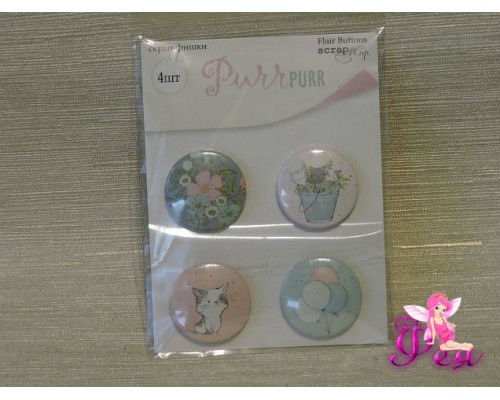 Набор скрап-фишек Purr Purr, 4 шт