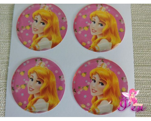 Кабошон силикон 25мм (на клеевой основе), "Принцесса Аврора"