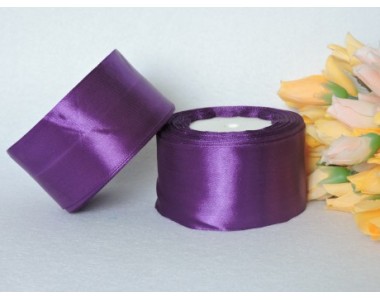 Однотонная атласная лента 50мм, цв. фиолетовый № 35