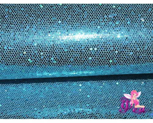 Кожзам "Соты", цв. голубой 2 - 1 лист    