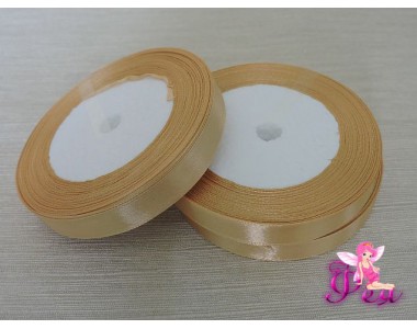 Однотонная атласная лента 12мм, орехового цвета