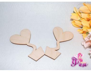 Заготовка из фанеры 10 см «Топиарий сердце»