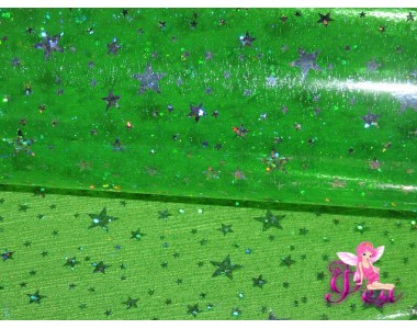 Декоративная пленка "Звезды" 0,5 мм, цв. зеленый