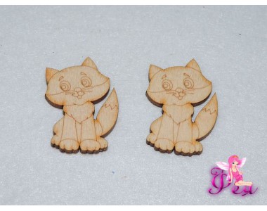 Декоративные фигурки из фанеры "Зверюшки", 3 см (Котик)