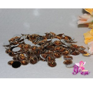 Стразы-декор "Цветок" 12 мм, светлое золото