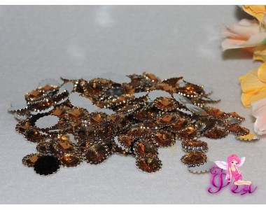 Стразы-декор "Цветок" 12 мм, светлое золото