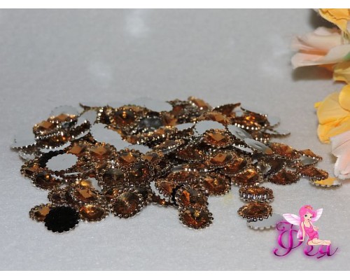 Стразы-декор "Цветок" 12 мм, светлое золото