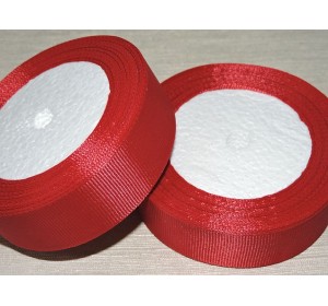 Однотонная репсовая лента 25 мм,  цв. бордовый -1 м