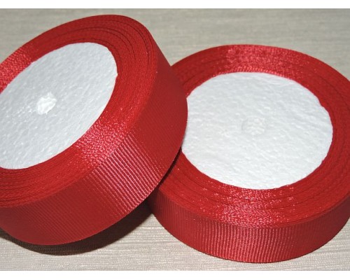 Однотонная репсовая лента 25 мм,  цв. бордовый -1 м