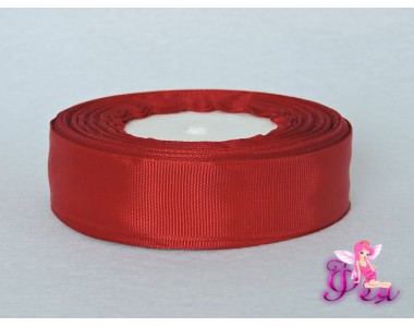 Однотонная репсовая лента 25 мм,  цв. насыщенный бордовый -1 м