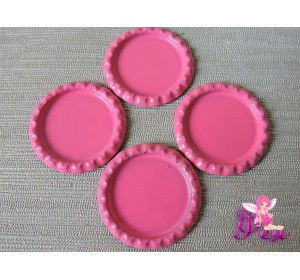 Крышечка для кабошона металл (25мм),цв. розовый - 1 шт.