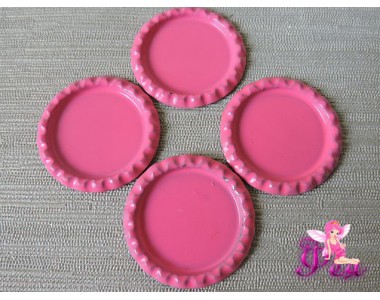 Крышечка для кабошона металл (25мм),цв. розовый - 1 шт.