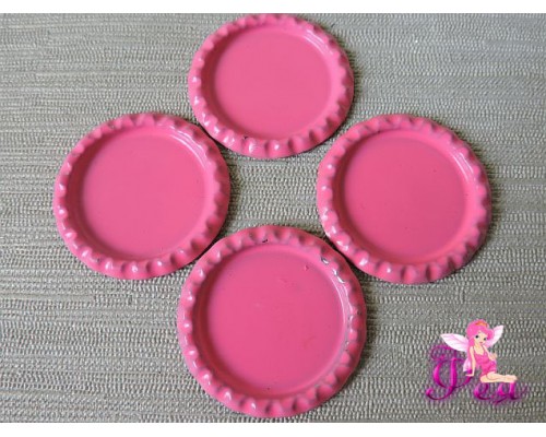 Крышечка для кабошона металл (25мм),цв. розовый - 1 шт.