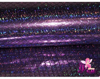 Искусственная кожа "Чешуя" 0.7 мм, цв.  сиреневый