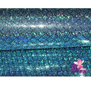 Искусственная кожа "Чешуя" 0.7 мм, цв.  голубой