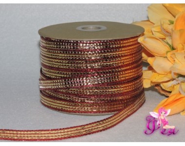 Лента декоративная 10 мм, цв. золотисто-красный