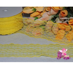 Кружево капрон 45мм ярко-желтого цвета