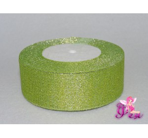 Лента парча 40 мм, салатовый -1 м