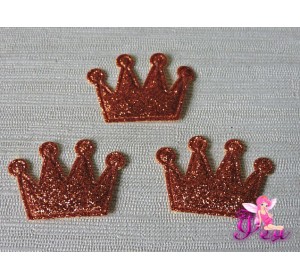 Патч с блестками 3*2,5 см "Корона", медный (1 шт)