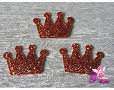 Патч с блестками 3*2,5 см "Корона", медный (1 шт)