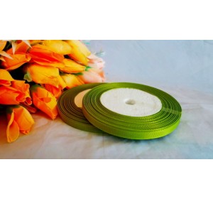 Репсовая однотонная 6мм*18 м, цв. светло-зеленого