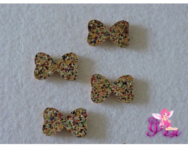 Патч с пайетками  " Бантик" 2,5*1,7 см,  серебро