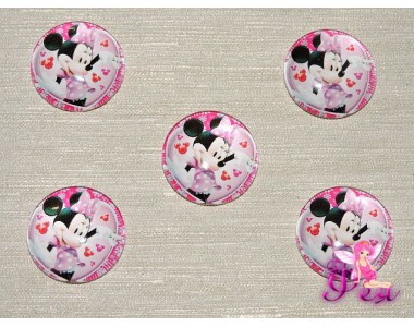 Кабошон стеклянный с рисунком 25 мм "Мини 2" - 1шт